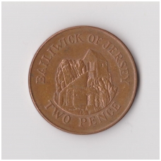 DŽERSIS 2 PENCE 1986 KM # 55 VF DŽERSIS 2 PENCE 1986 KM # 55 VF