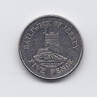 JERSEY 5 PENCE 2002 KM # 105 VF