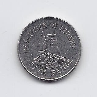 JERSEY 5 PENCE 1998 KM # 105 VF