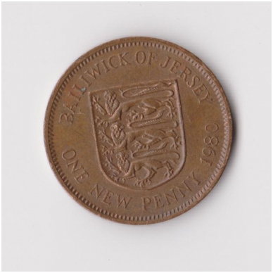 JERSEY 1 NEW PENNY 1980 KM # 30 VF