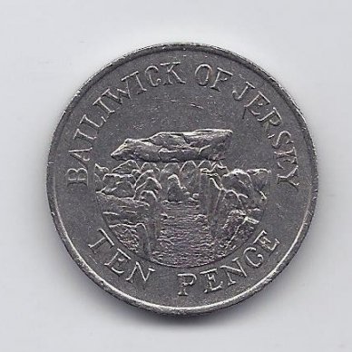 JERSEY 10 PENCE 1985 KM # 57.1 VF