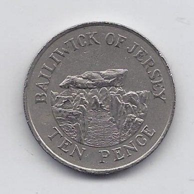 JERSEY 10 PENCE 1986 KM # 57.1 VF