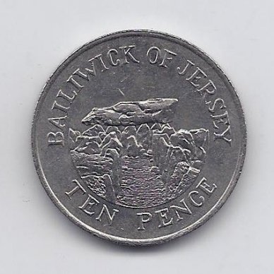 JERSEY 10 PENCE 1989 KM # 57.1 VF