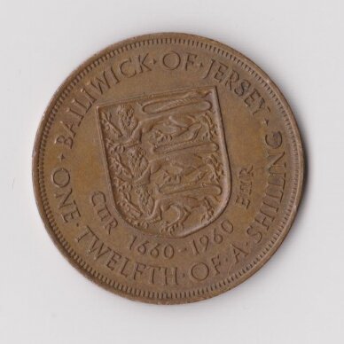 JERSEY 1/12 SHILLING 1960 KM # 24 F/VF