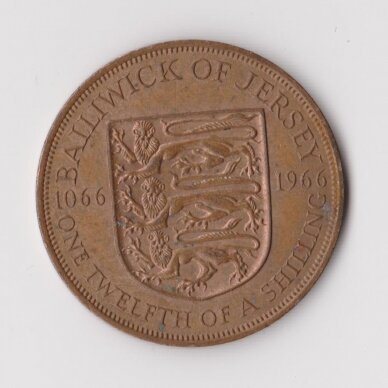 JERSEY 1/12 SHILLING 1966 KM # 26 VF