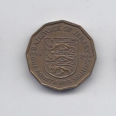JERSEY 1/4 SHILLING 1966 KM # 27 VF
