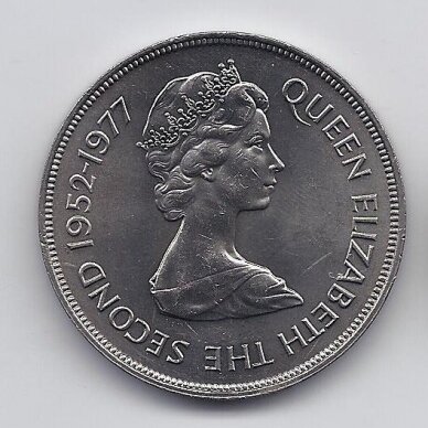 JERSEY 25 PENCE 1977 KM # 44 AU Silver Jubilee 1