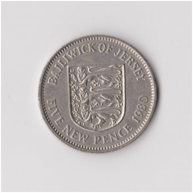 JERSEY 5 NEW PENCE 1980 KM # 32 VF
