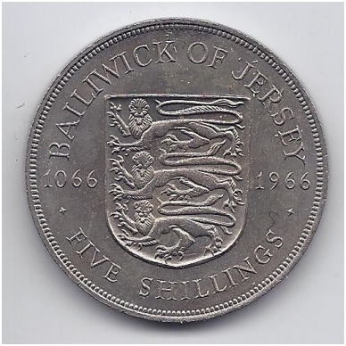 DŽERSIS 5 SHILLINGS 1966 KM # 28 AU Hastingso mūšis