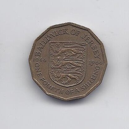 JERSEY 1/4 SHILLING 1966 KM # 27 VF
