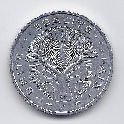 DŽIBUTIS 5 FRANCS 1991 KM # 22 AU