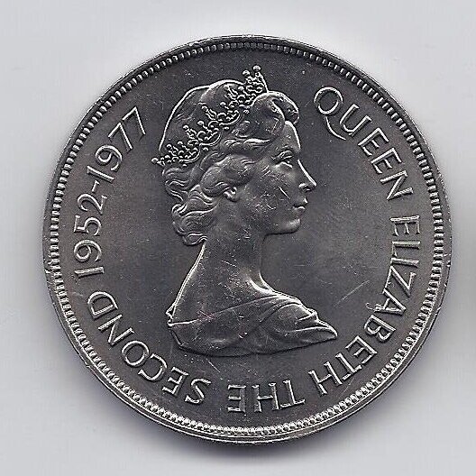 JERSEY 25 PENCE 1977 KM # 44 AU Silver Jubilee 1