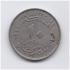 EGYPT 10 MILLIEMES 1941 KM # 364 VF