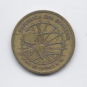 ECUADOR 1 CENTAVO 2000 KM # 104 VF 1