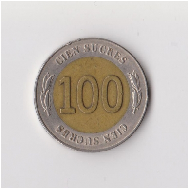 EKVADORAS 100 SUCRES 1997 KM # 101 VF 1
