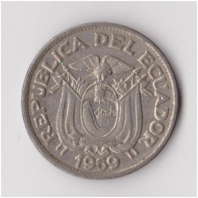 ECUADOR 20 CENTAVOS 1969 KM # 77.1c VF 1