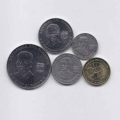 EKVADORAS 2000 m. 5 monetų rinkinys 1