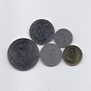 EKVADORAS 2000 m. 5 monetų rinkinys