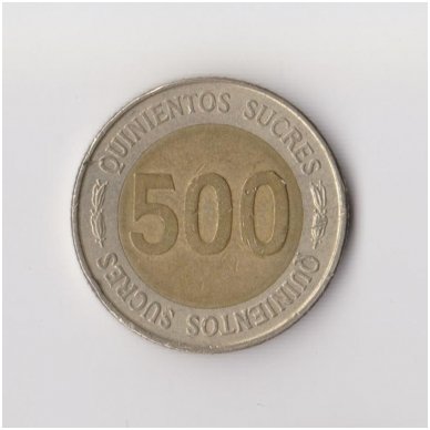 ECUADOR 500 SUCRES 1997 KM # 102 VF 1