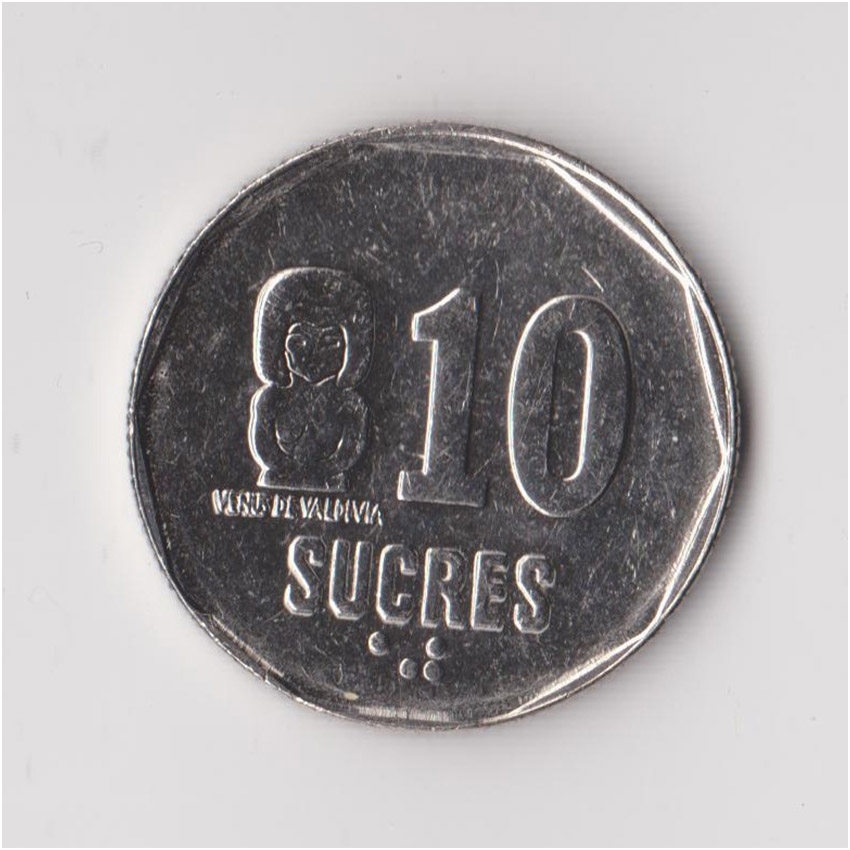 EKVADORAS 10 SUCRES 1991 KM # 92.2 XF