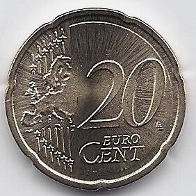 ESTIJA 20 EURO CENTS 2020 KM # 65 UNC 1