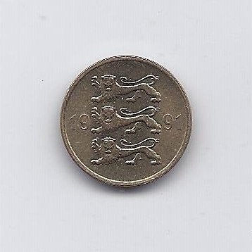 ESTONIA 5 SENTI 1991 KM # 21 VF 1