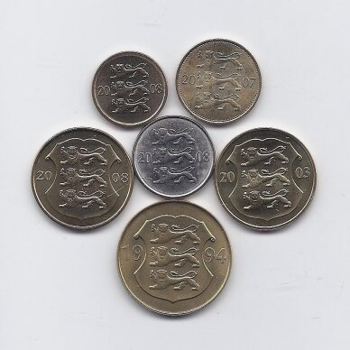 ESTIJA 1994 - 2008 m. 6 monetų rinkinys 1