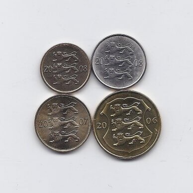 ESTIJA 2006 - 2008 m. 4 monetų rinkinys 1