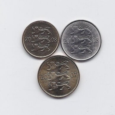 ESTIJA 2007 - 2008 m. 3 monetų rinkinys 1