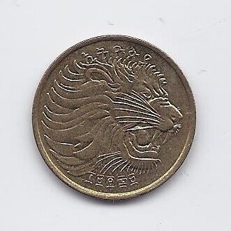 ETHIOPIA 5 SANTEEM 1969 (1977) KM # 44 XF 1
