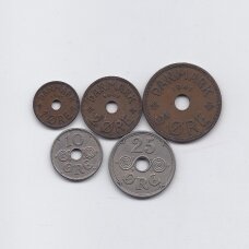 FARERAI 1941 m. pilnas 5 monetų VF rinkinys