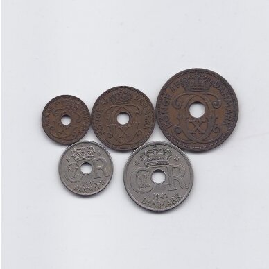 FARERAI 1941 m. pilnas 5 monetų VF rinkinys 1