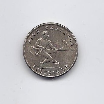 PHILIPPINES 5 CENTAVOS 1944 KM # 180a VF
