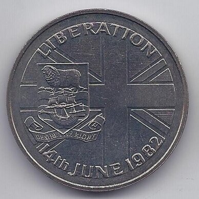 FALKLAND ISLANDS 50 PENCE 1982 KM # 18 XF/AU Liberation