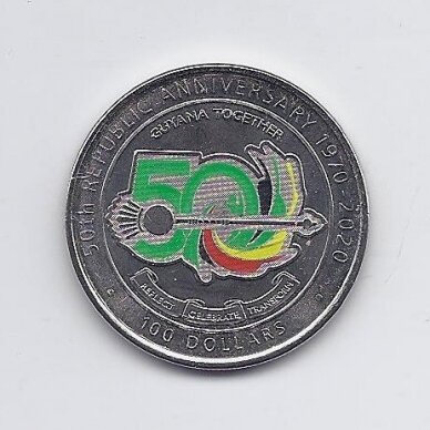 GAJANA 100 DOLLAR 2020 KM # 62 UNC Respublikos 50-metis