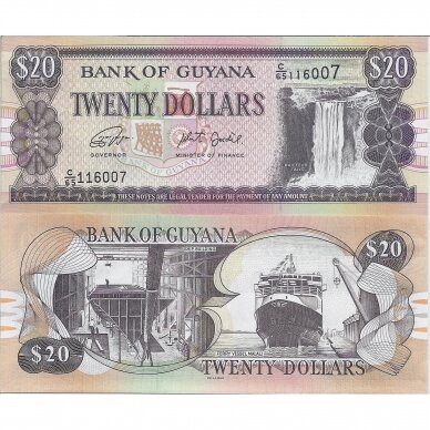 GUYANA 20 DOLLARS 2018 ND P # 30-new UNC