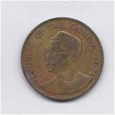 GAMBIA 10 BUTUTS 1971 KM # 10 F/VF 1