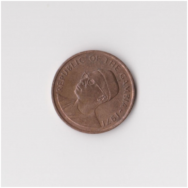 GAMBIA 1 BUTUT 1971 KM # 8 VF 1
