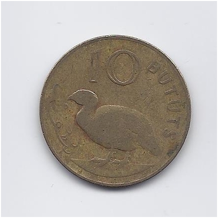 GAMBIA 10 BUTUTS 1971 KM # 10 F/VF