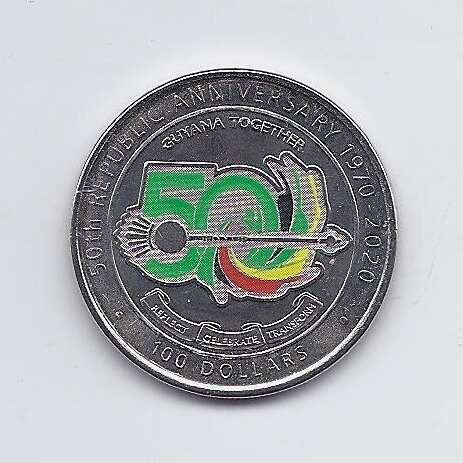 GAJANA 100 DOLLAR 2020 KM # 62 UNC Respublikos 50-metis