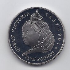 GERNSIS 5 POUNDS 2001 KM # 106 PROOF Karalienė Viktorija GERNSIS 5 POUNDS 2001 KM # 106 PROOF Karalienė Viktorija