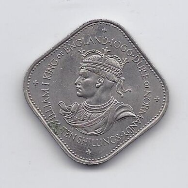 GERNSIS 10 SHILLINGS 1966 KM # 19 XF Normanų užkariavimas