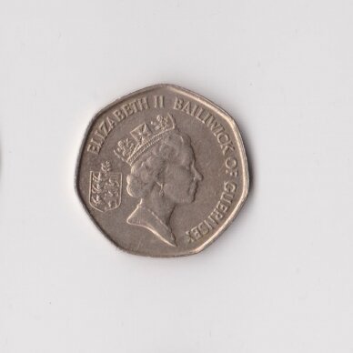 GUERNSEY 20 PENCE 1999 KM # 44 VF 1
