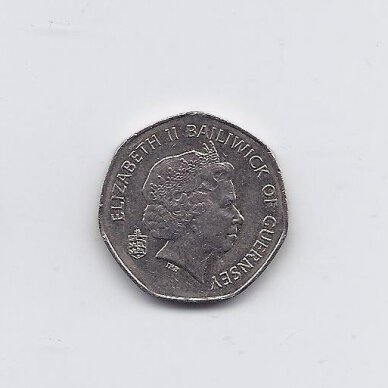 GUERNSEY 20 PENCE 2009 KM # 90 VF 1