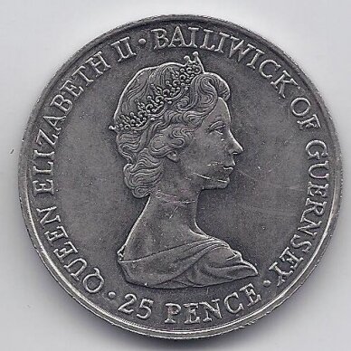 GUERNSEY 25 PENCE 1981 KM # 36 XF Royal Wedding 1