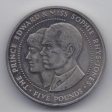 GUERNSEY 5 POUNDS 1999 KM # 92 AU Prince Edward's Wedding