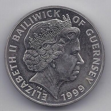 GUERNSEY 5 POUNDS 1999 KM # 92 AU Prince Edward's Wedding 1