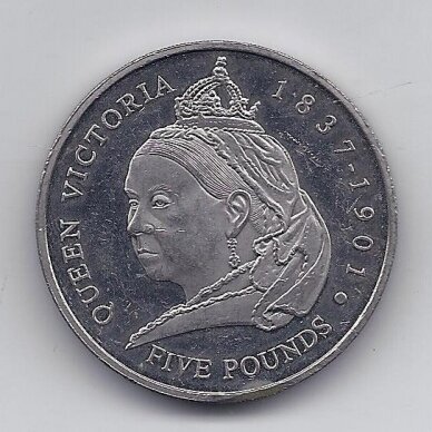 GUERNSEY 5 POUNDS 2001 KM # 106 XF Queen Victoria
