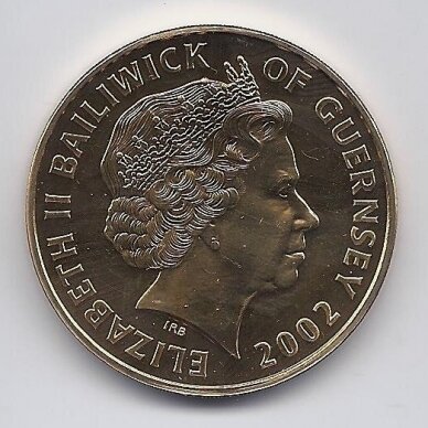 GERNSIS 5 POUNDS 2002 KM # 119a UNC Auksinis jubiliejus 1