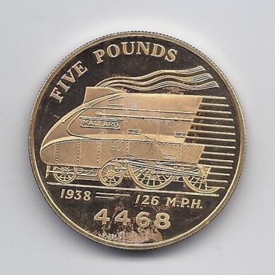 GERNSEY 5 POUNDS 2006 KM # new PROOF Mallard 4468 (not perfect)